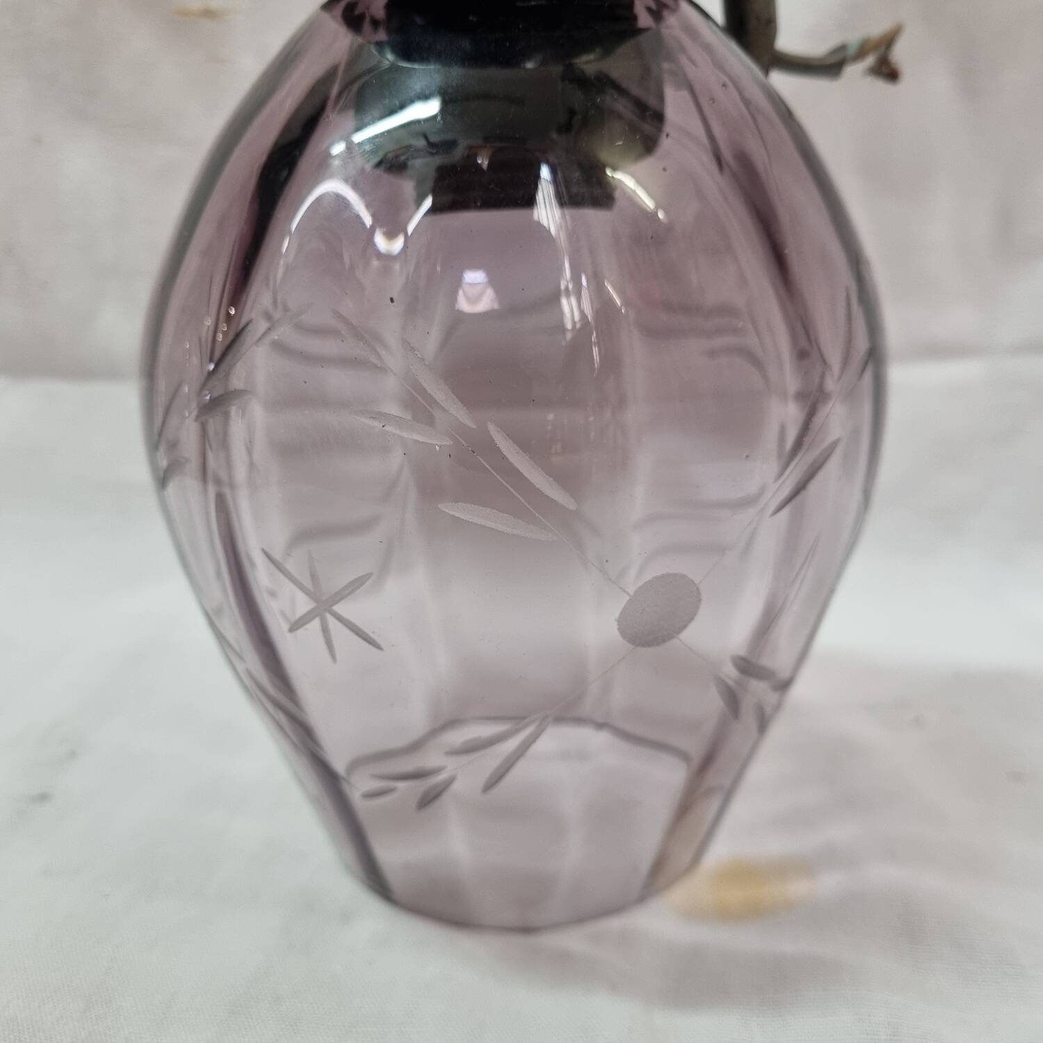 Suspension vintage verre mauve