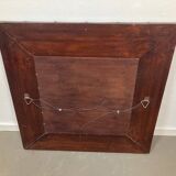 Big faux bamboo and leather mirror