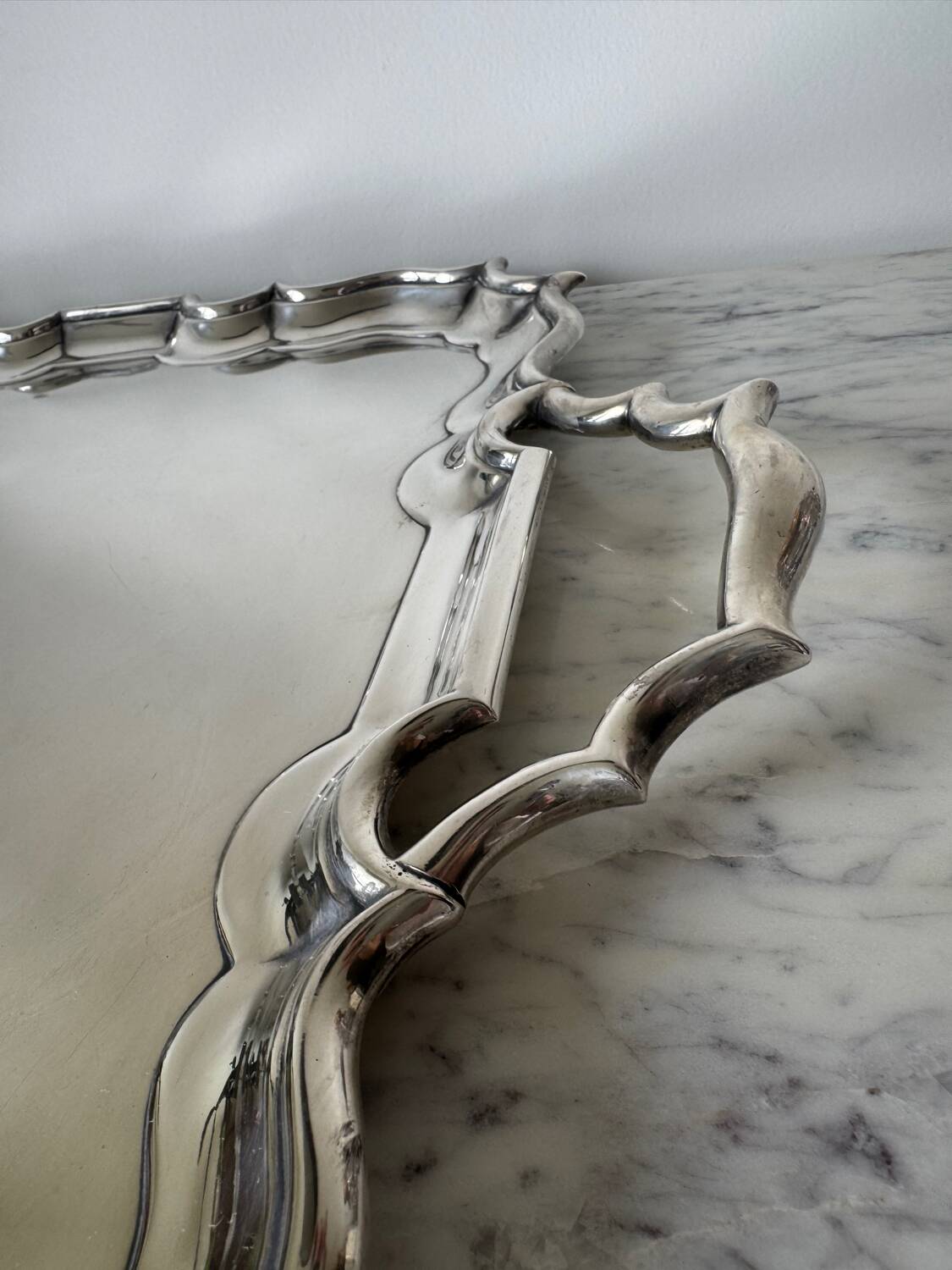 Plateau en argent massif – Thomas Bradbury & Sons – 1896 – 3950gr