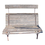 Garden bench wooden slats with headrest