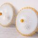 Lot de 2 plafonniers italiens jaunes de grande taille en verre de Murano, Murano, 19