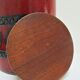 Enamelled ceramic pot with wood lid German design 70s