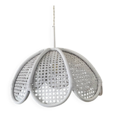 Vintage lampshade suspension in natural material, rattan and cane