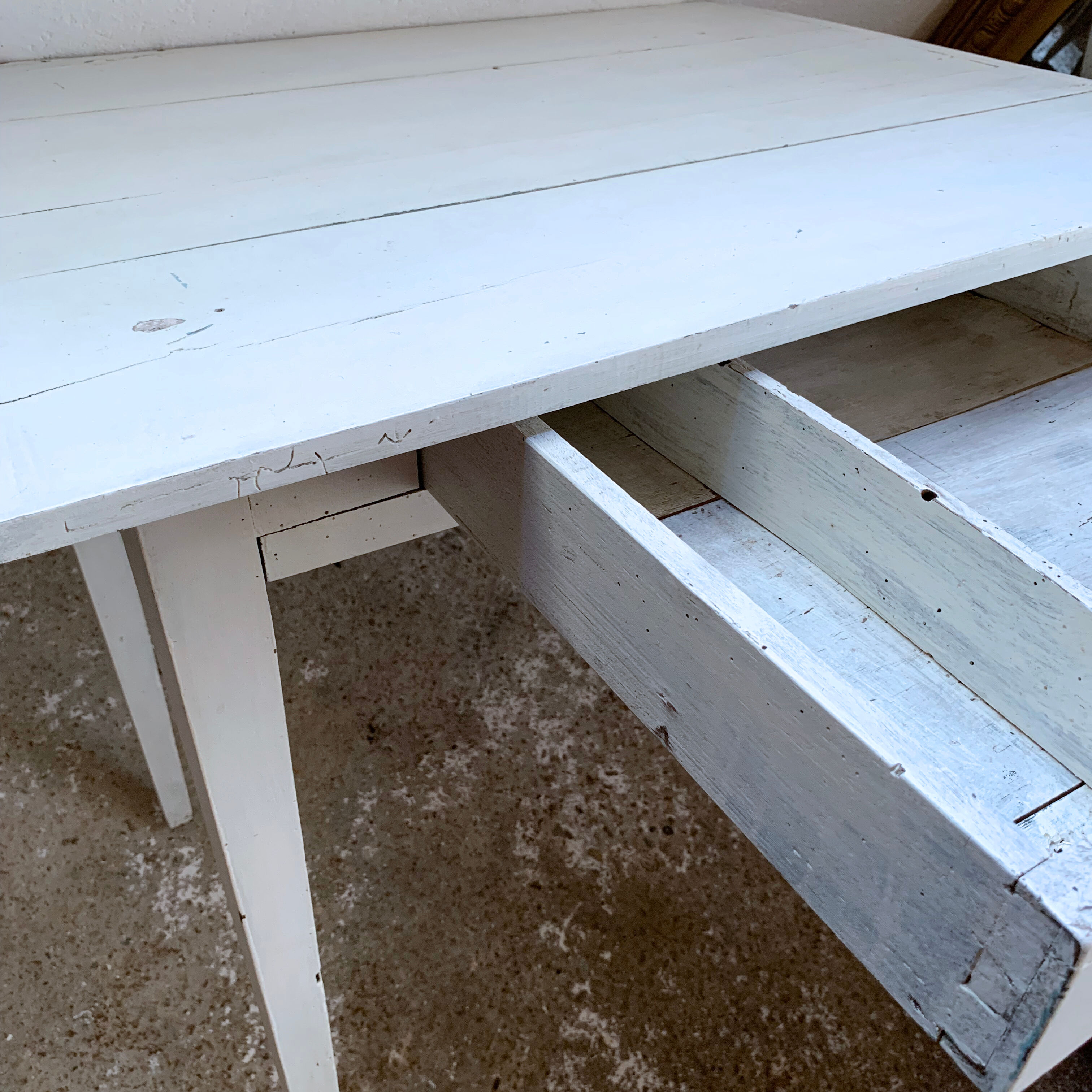 Desk table in its original white