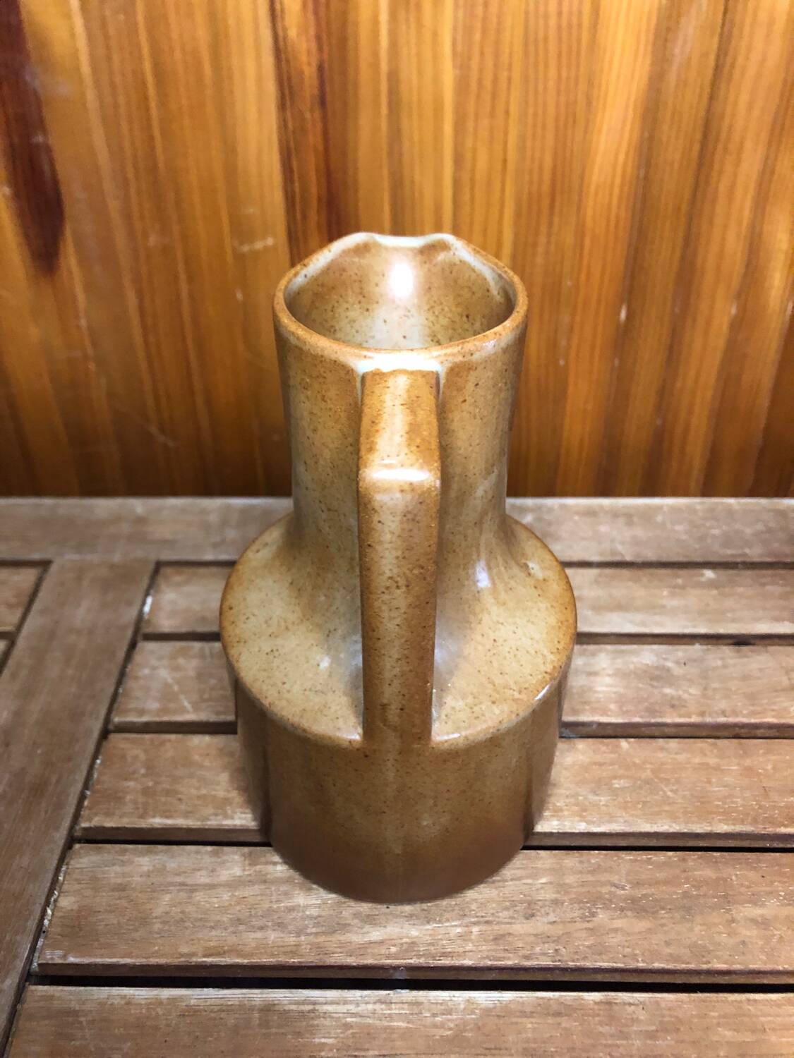 Old brenne pitcher beige stoneware made in france vintage