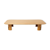 Very large coffee table maple brass Giovanni Offredi Saporiti 1980
