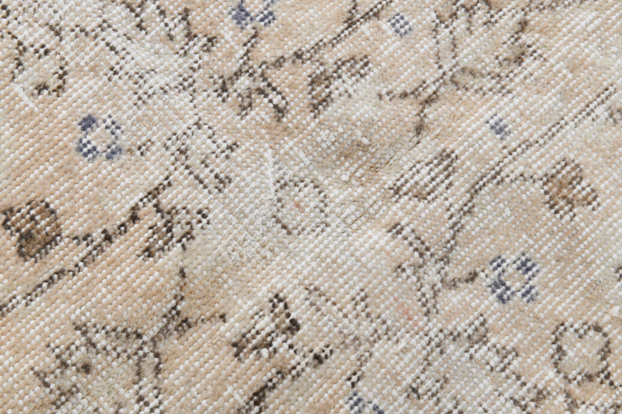 7x10 Vintage Beige Floral Vintage Persian Area Rug, 204x313 Cm