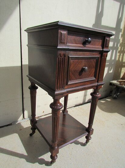 Rosewood bedside table in Louis XVI style