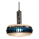 Vintage Chrome & Blue Pendant Lamp - 1970s Massive Belgium Lighting