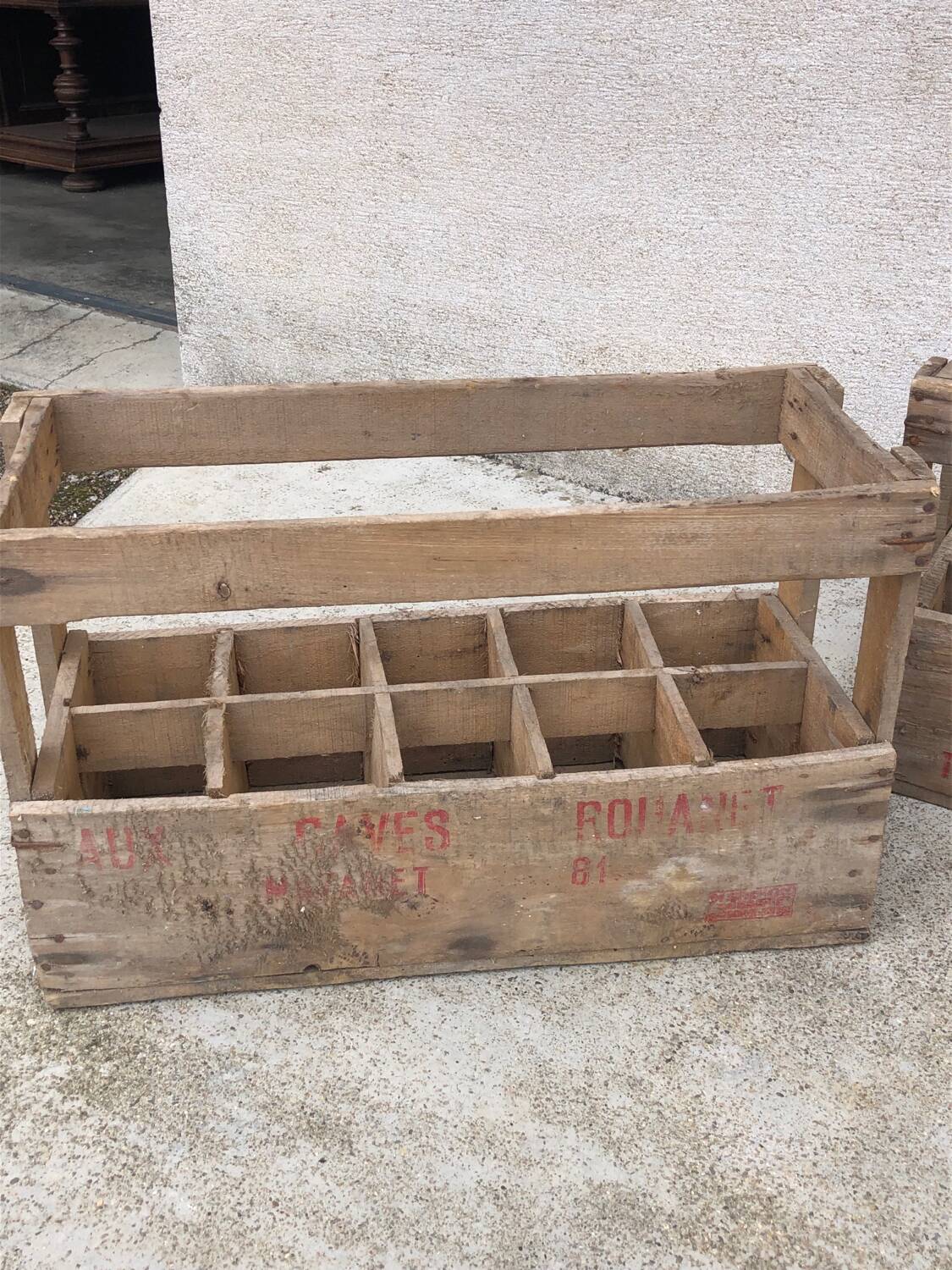 Lot of 4 vintage old wooden bottle racks