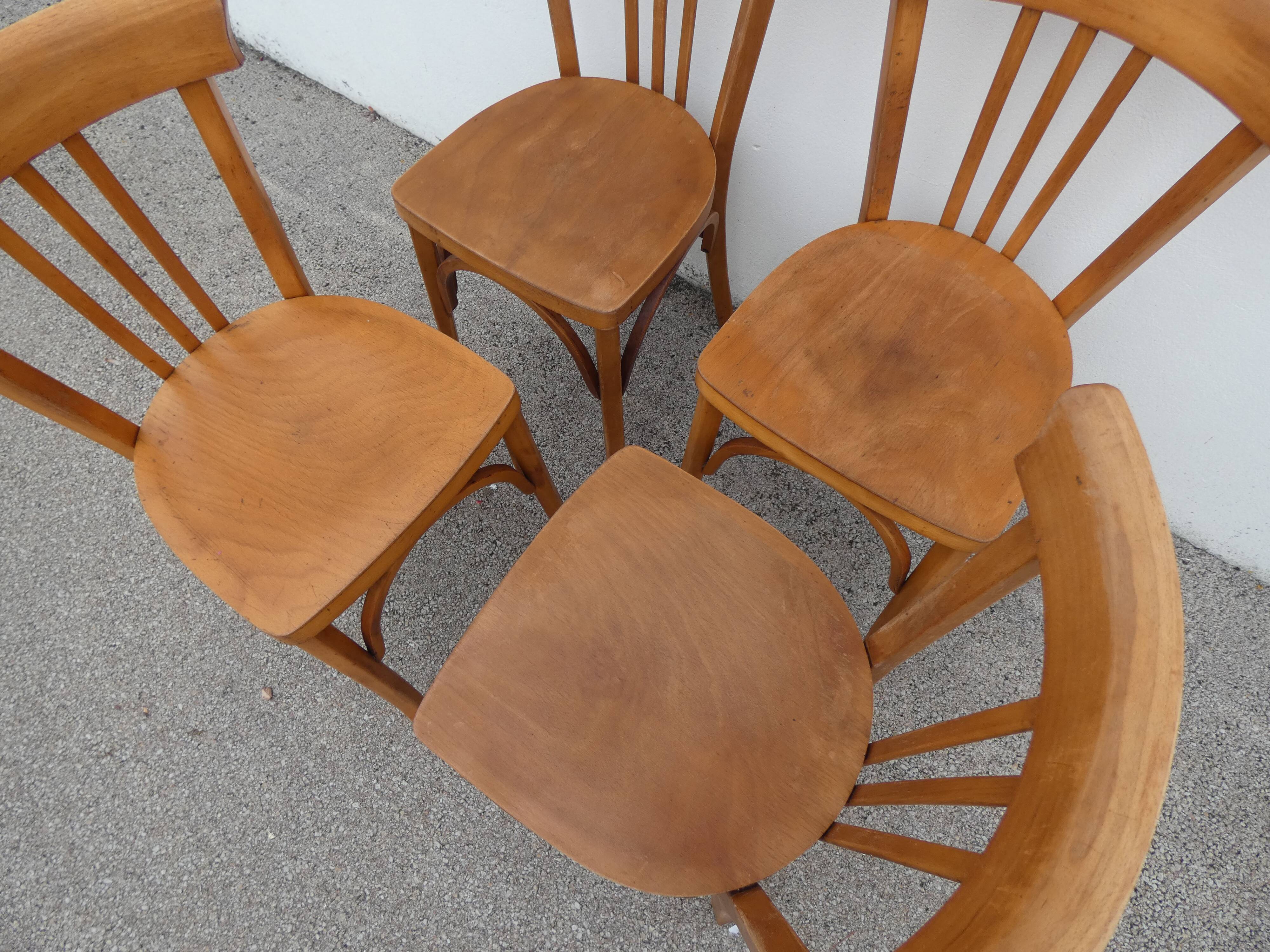 4 old vintage Luterma bistro chairs