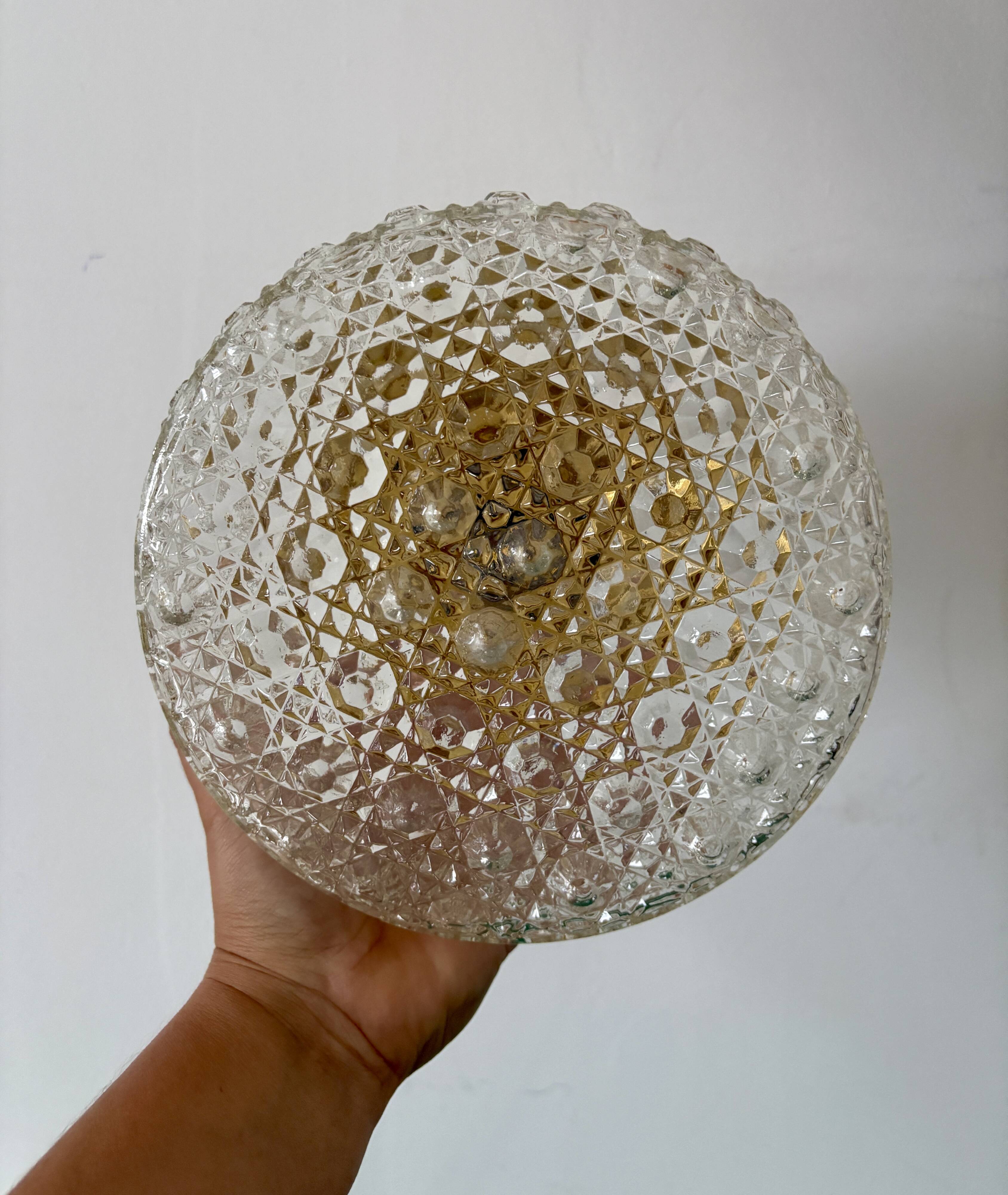Vintage square glass globe wall/ceiling light (PLAF01)
