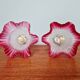 Pair of porcelain and scalloped glass wall sconces, 1920s-30s