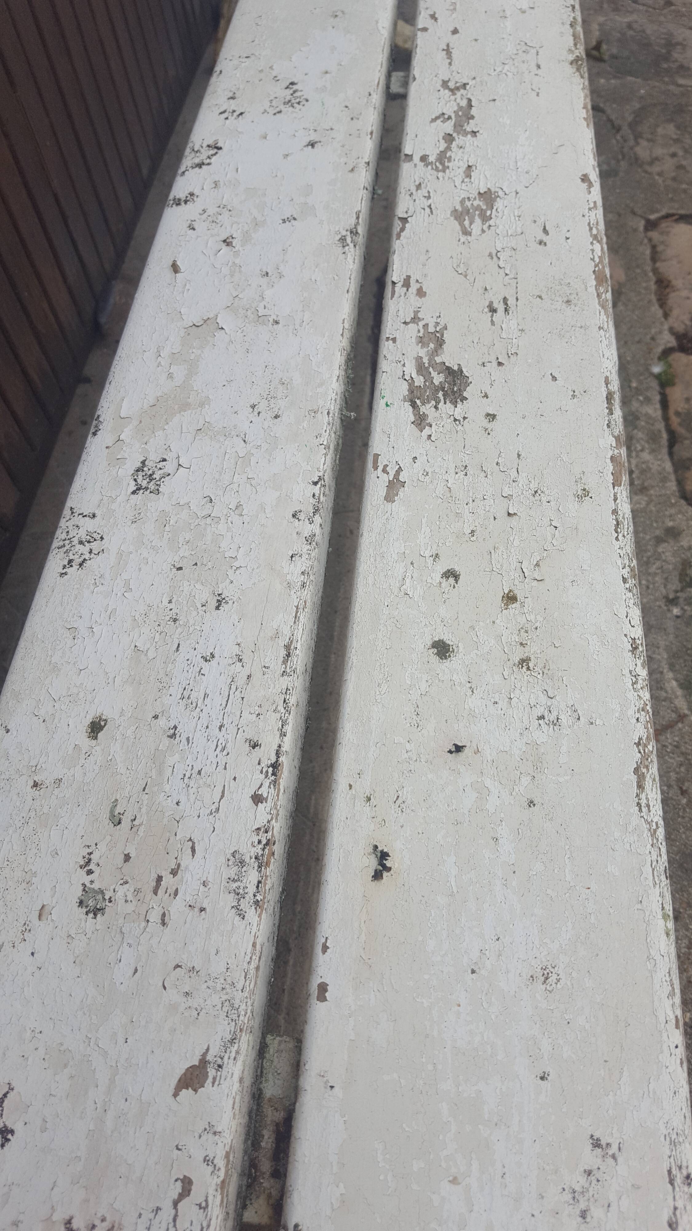 Old school bench white old patina