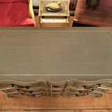 Louis XV style crossbow chest of drawers with patina