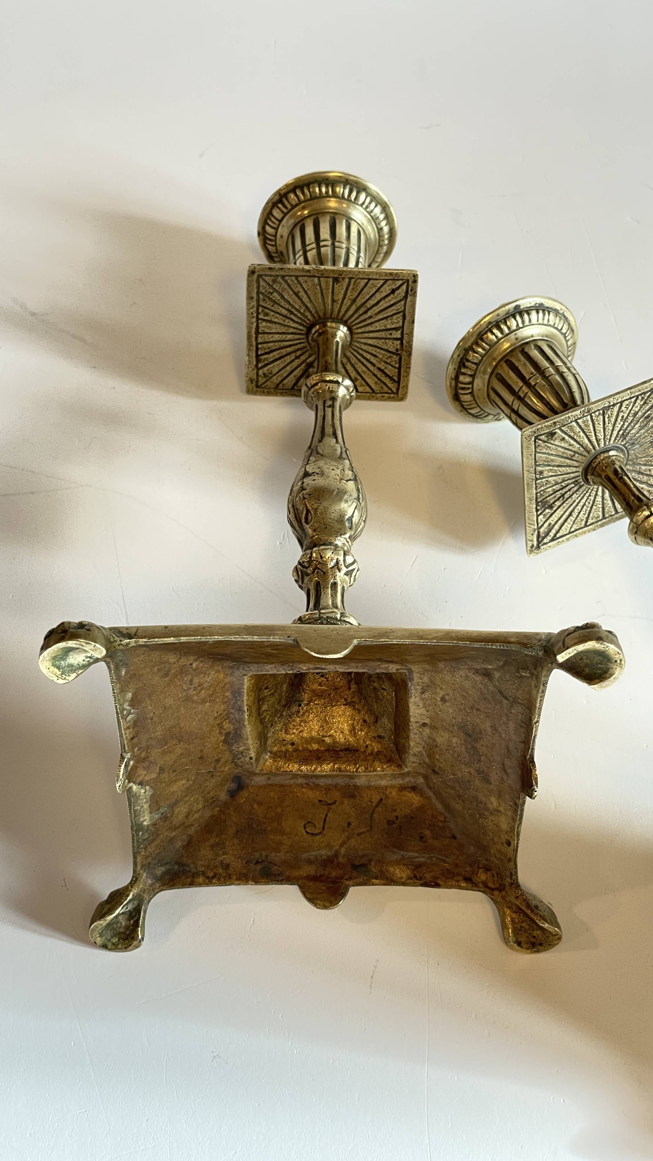 Antique Lion's Paw Candlesticks