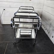 Art Deco trolley on wheels in chromed metal, 1930s