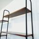 Vintage Italian double modular shelving unit in wood and metal