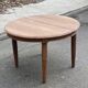 Renovated round Art Deco dining table, extendable, made of solid oak, 210cm.