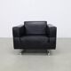 Fauteuil lounge en cuir et chrome par Molinari, 1990s
