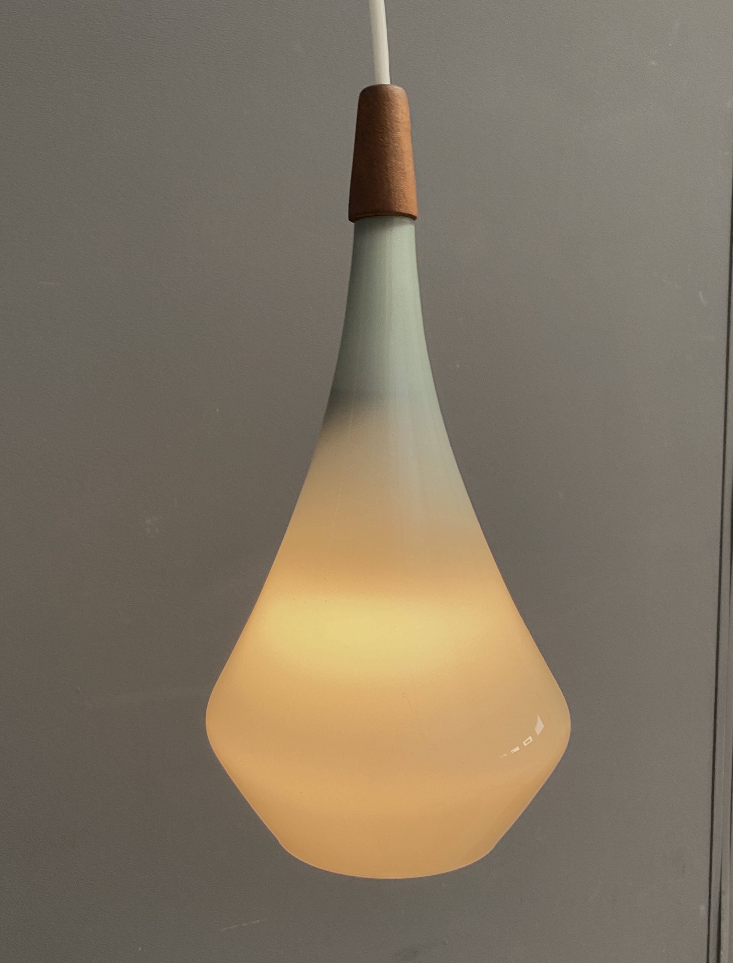 Holmegaard grey glass hanging lamp 1960s
