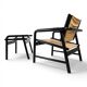 WK Möbel Leather Lounge Chair with Ottoman – Attributed to Hans Eichenberge