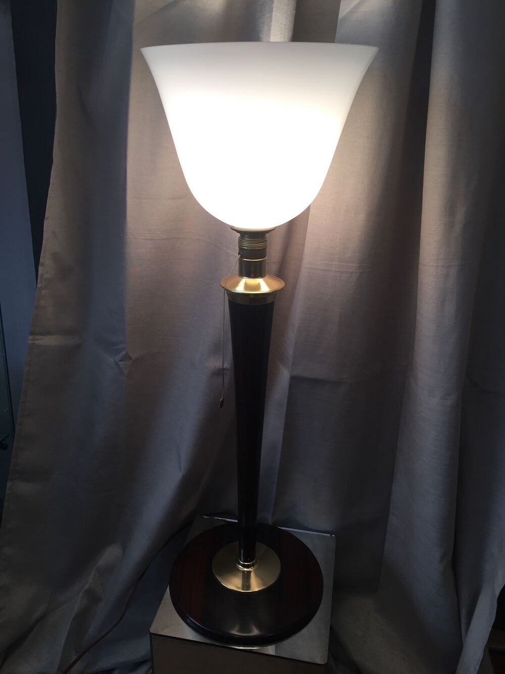 Mazda wood and metal desk lamp