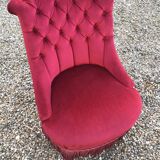 Red velvet toad chair