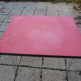 vintage bistro table in red formica