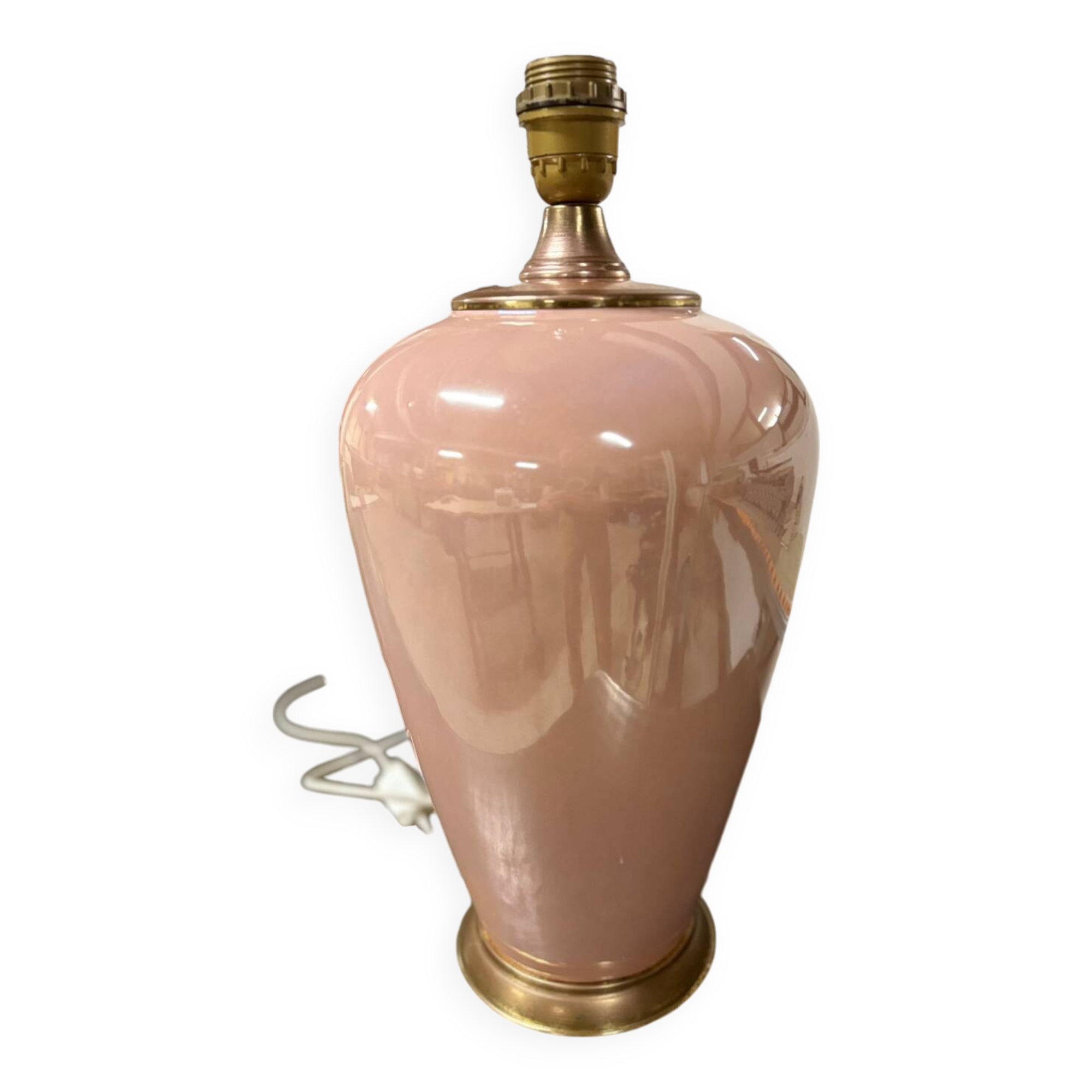 Enamelled ceramic lamp base