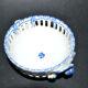 Basket in opaque openwork blue, embroidered earthenware by Malicorne Bourg-Joly Emile Tessier
