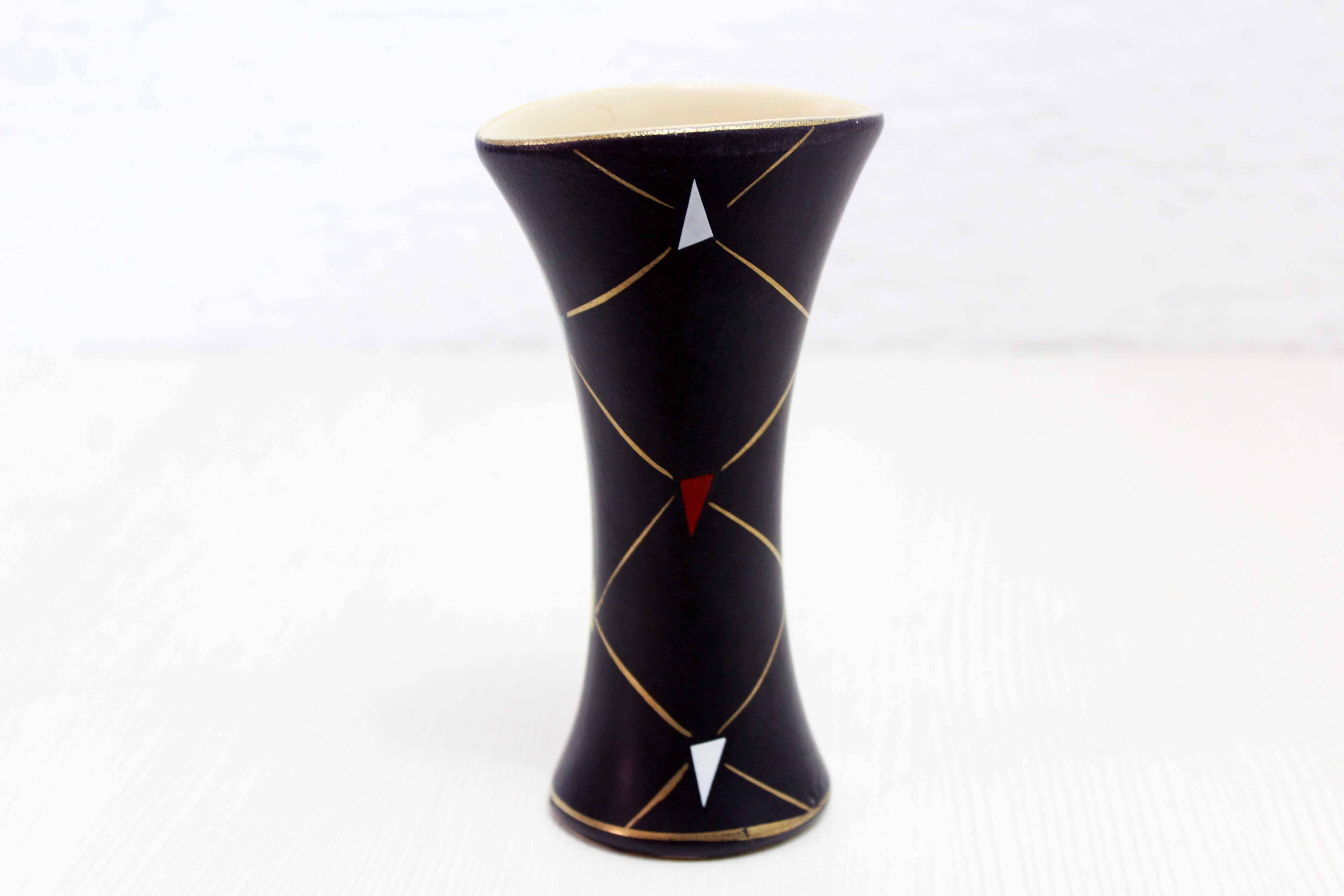 Vintage vase with geometric decorations 1970