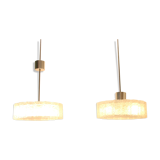 2 ice hanging lamps Doria Leuchten silver 40 cm