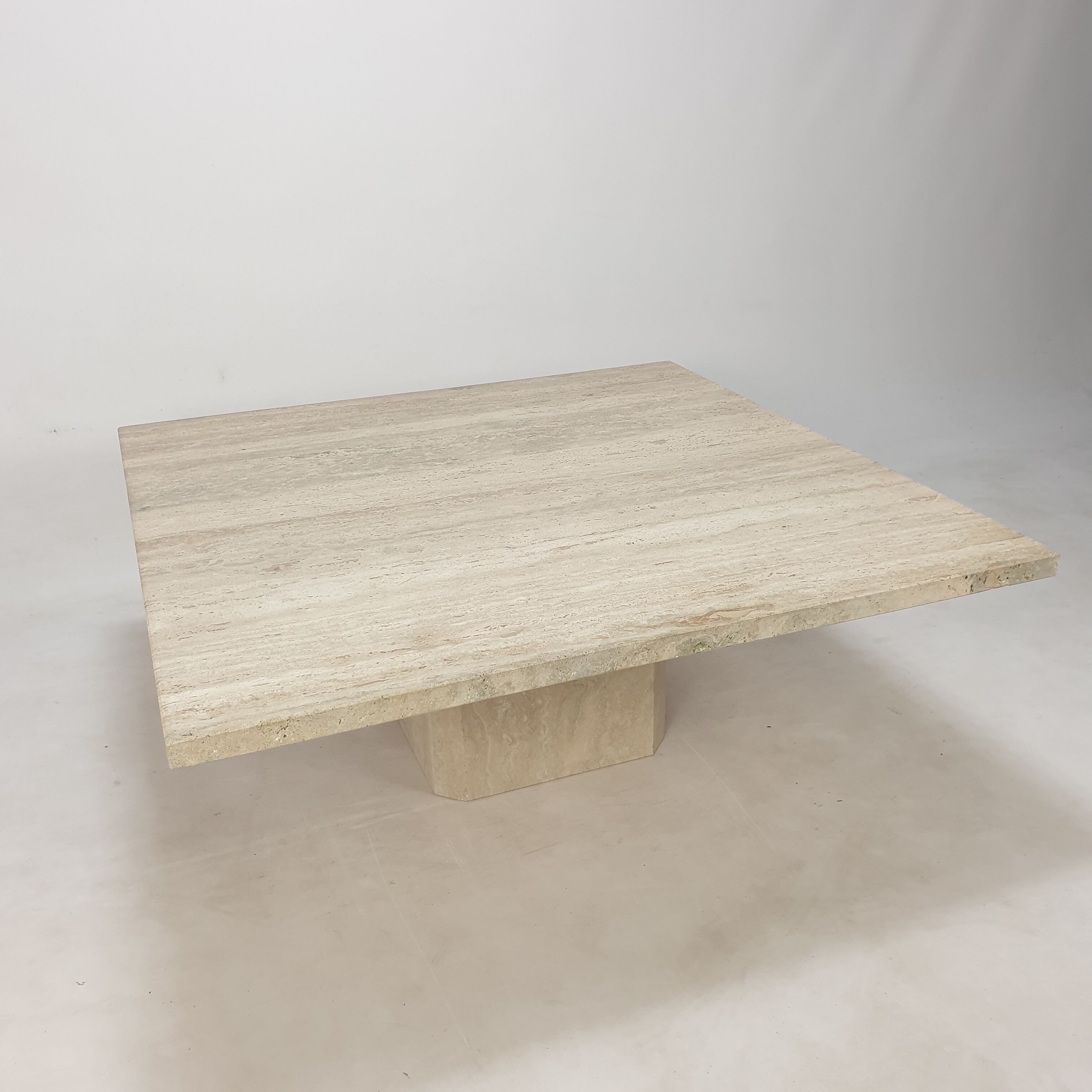 Italian travertine coffee table, 1980s