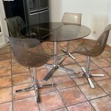 Roche Bobois table and its 4 chairs 1970s