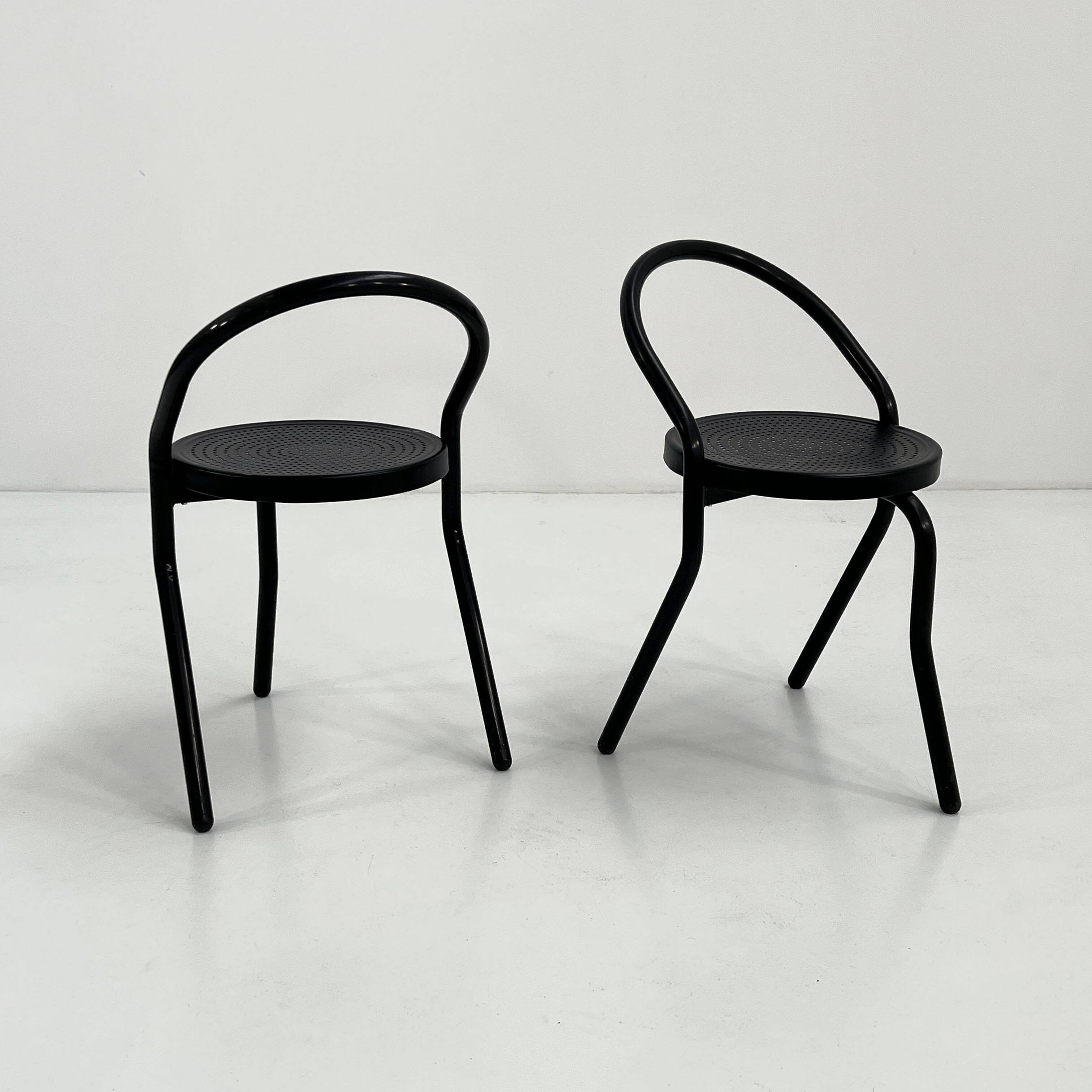 4 chaises postmodernes en métal, 1980