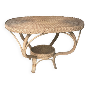 Table d'appoint vintage - osier