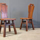 Vintage oak brutalist chairs, 1970s set of 6