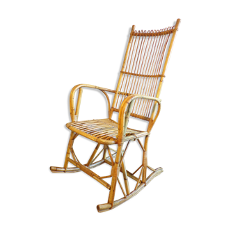 Rocking chair en rotin