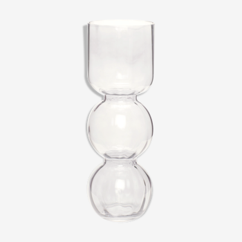 Vase en verre transparent gris clair 35cm