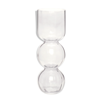 Light grey transparent glass vase 35cm