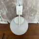Old White Metal Wall Lamp + White Opaline Ball 70s Vintage #B790