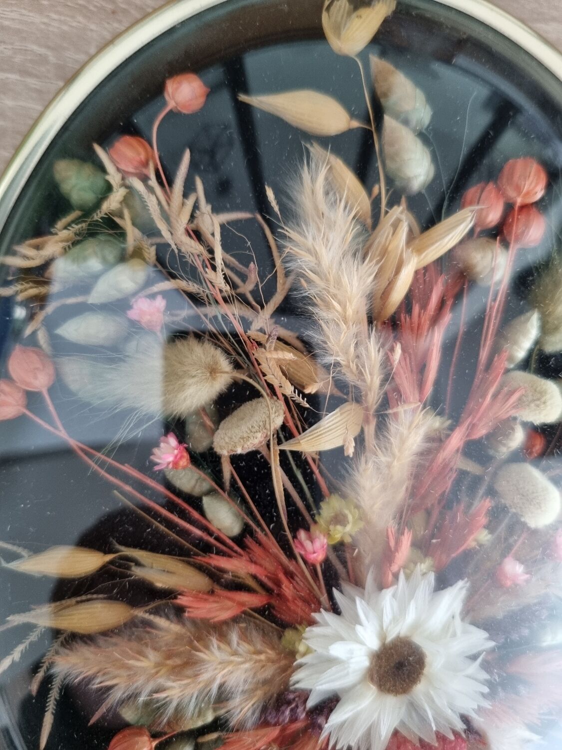 Cadre médaillon fleurs séchées