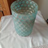 Cylindrical vase frosted honeycomb glass