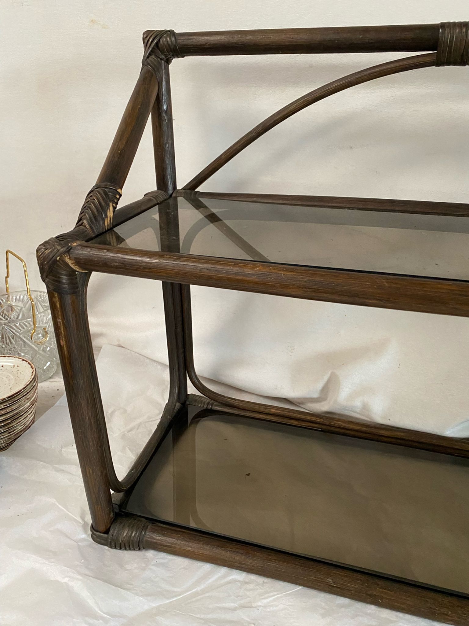 Vintage rattan shelf