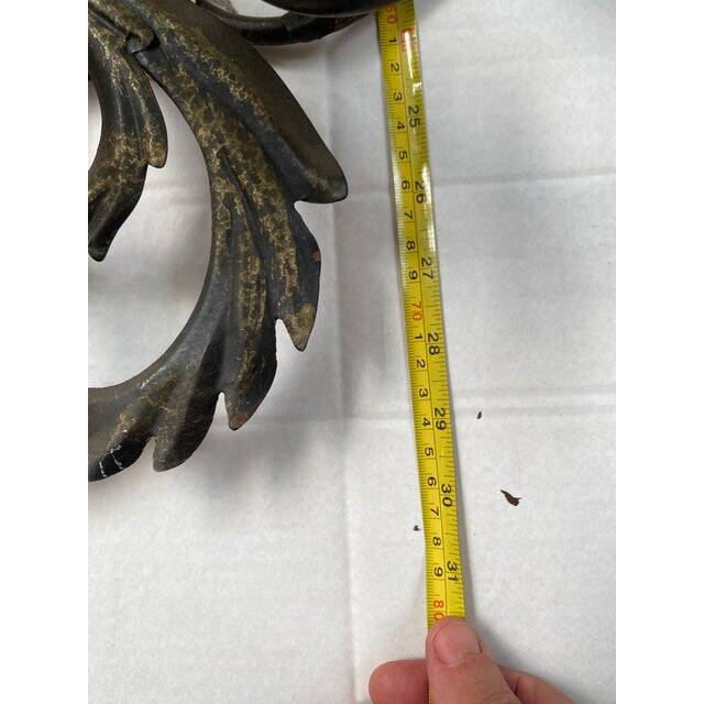 Contemporary brunito and rush florentine wrought iron wall lamp with floreal crystals