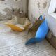 Set of 2 free-form fiberglass planters