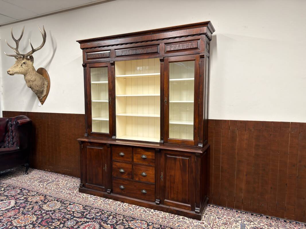 Classic English Apothecary Cabinet Bookcase