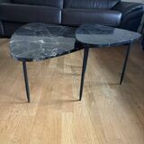HABITAT Marble and Black Metal Nesting Tables