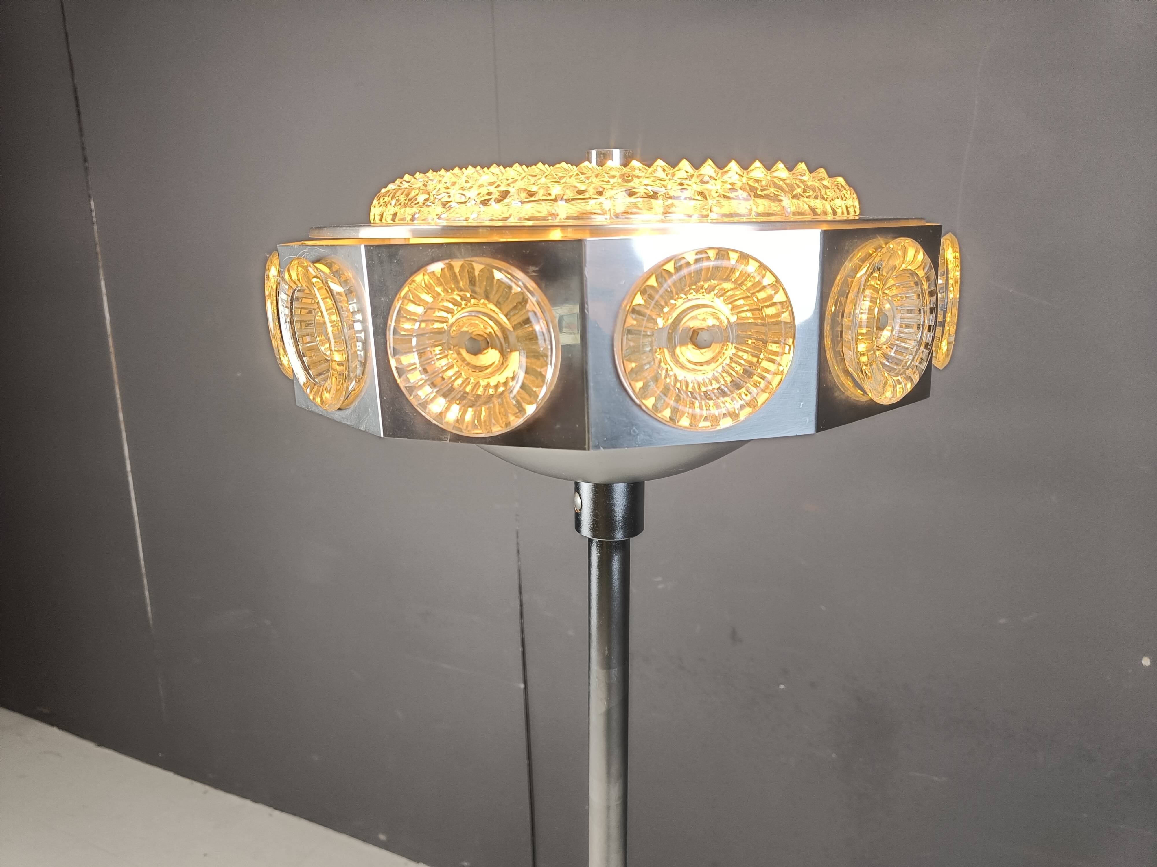 Vintage spacec age ufo floor lamp, 1970s